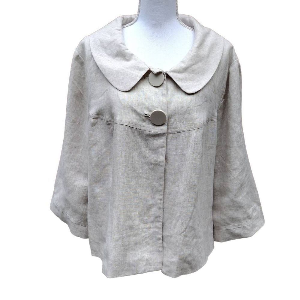 Sandro 100% Linen Cropped Jacket 1X